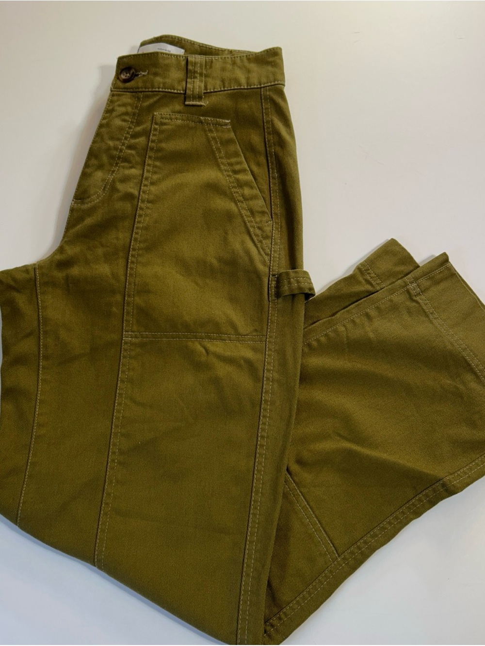 Old Navy Sz. 0 High Rise Straight Leg Olive Green Utility Pants Cotton